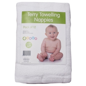 4Baby Terry Towelling Nappies 12pk
