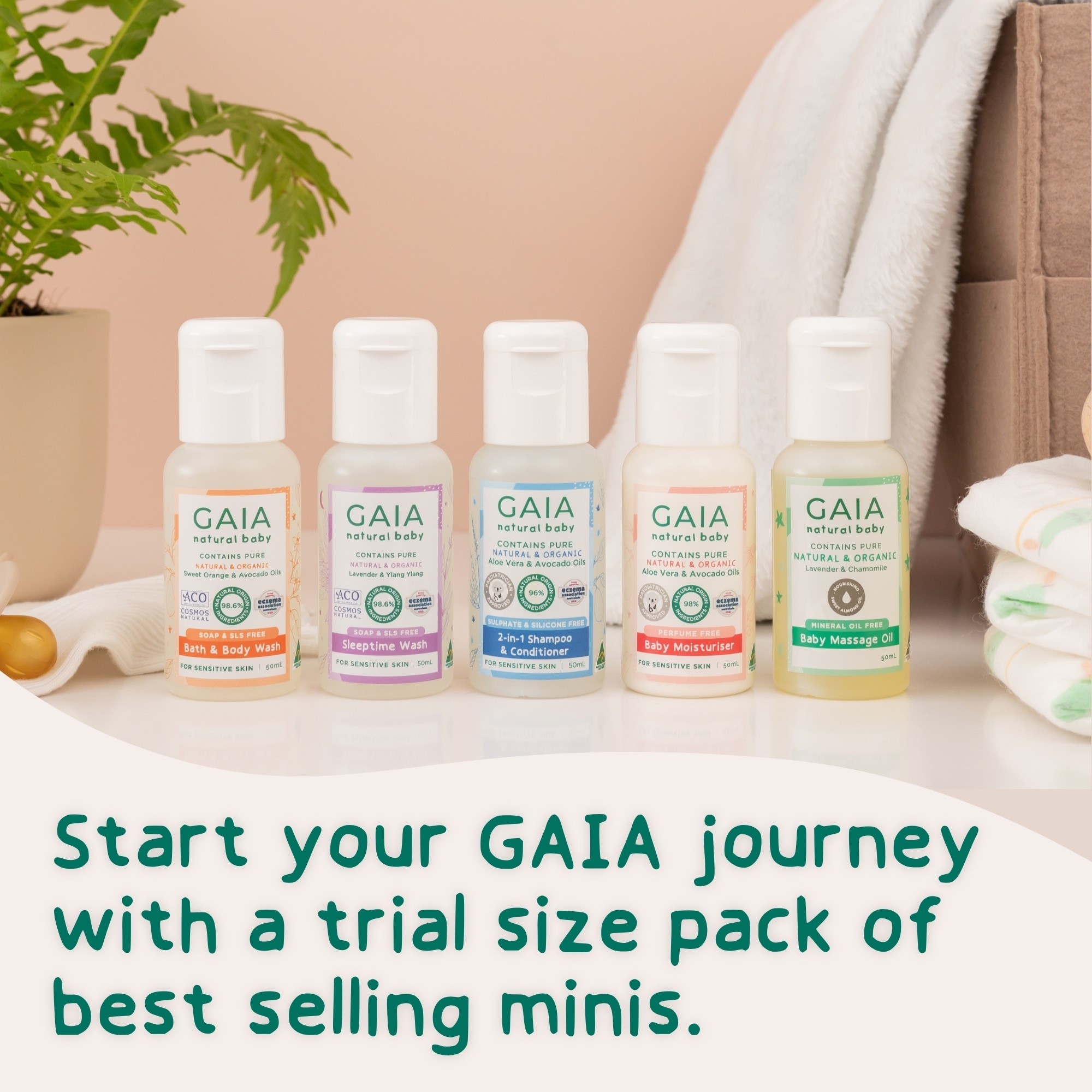 GAIA Baby Starter Kit 5PK Skincare Baby Bunting AU