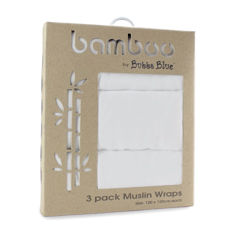 Bubba Blue Bamboo Muslin Wrap 3 Pack Wraps Baby Bunting AU