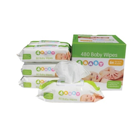 4Baby Baby Wipes 480 Pack image 0 Large Image