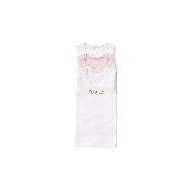Marquise Singlet 3 Pack White Pink Rose