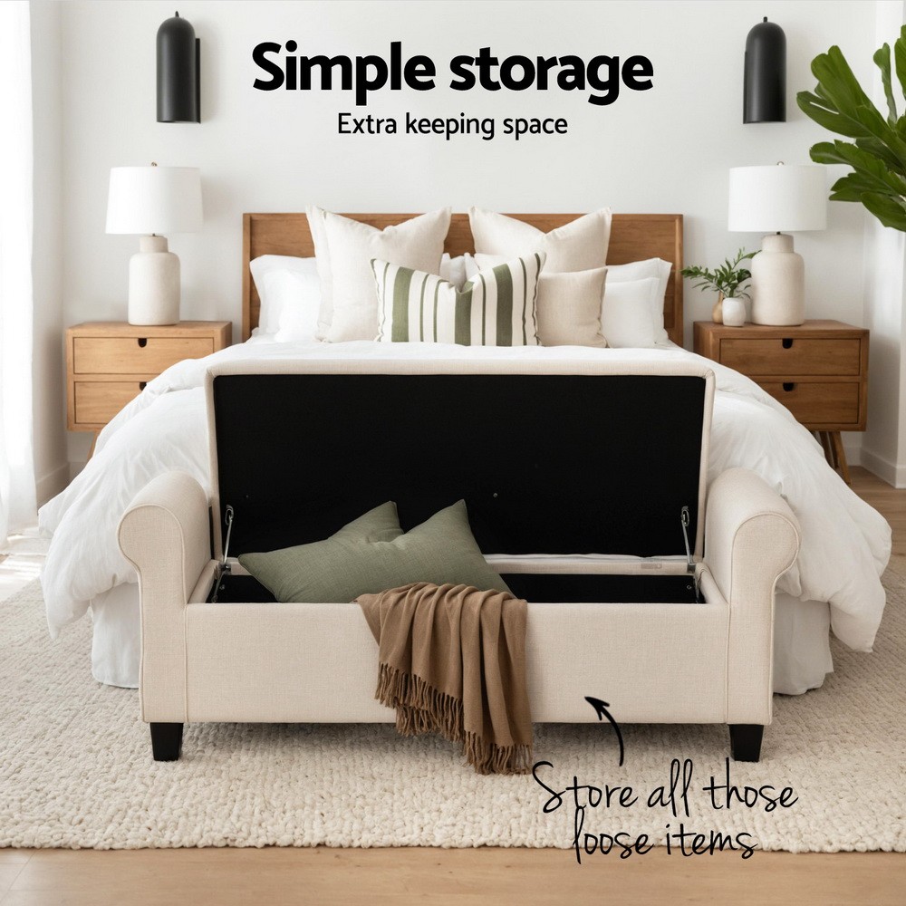 Artiss Winged Storage Ottoman Taupe Glider Chairs & Ottomans Baby