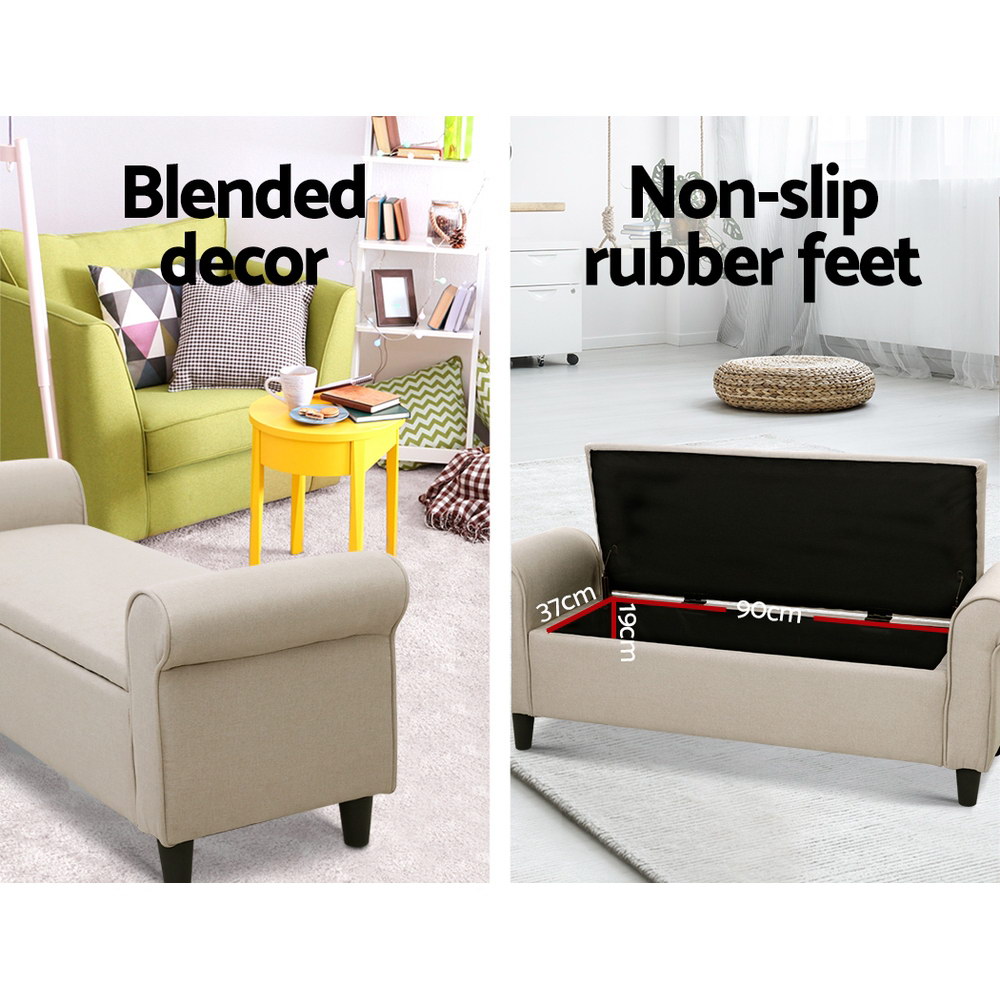 Artiss Winged Storage Ottoman Taupe Glider Chairs & Ottomans Baby