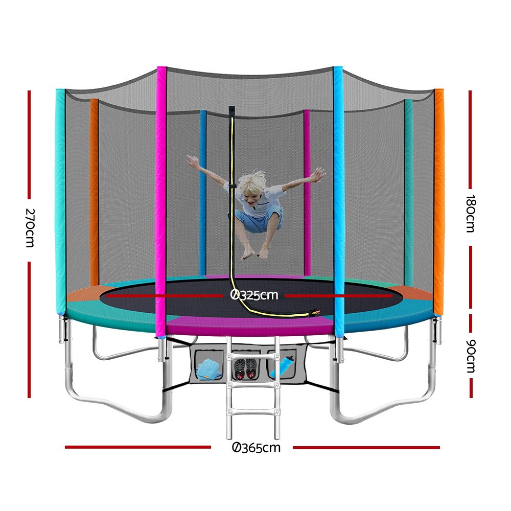Everfit Trampoline Round 10ft Multicolour Trampolines Baby Bunting AU