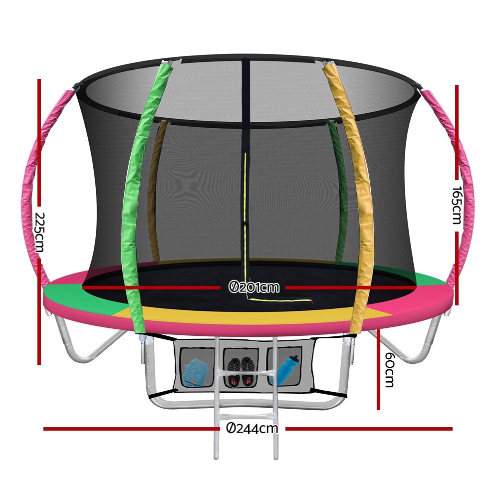 Everfit Trampoline Round 12ft Multicolour Trampolines Baby Bunting AU