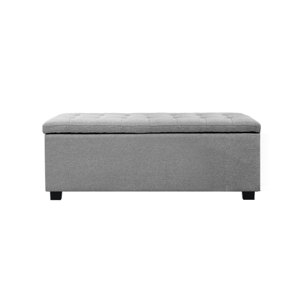 Artiss Storage Tuffed Ottoman 97cm Light Grey Glider Chairs