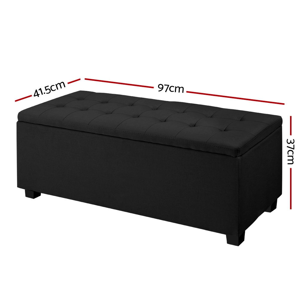 Artiss Storage Ottoman - Black 