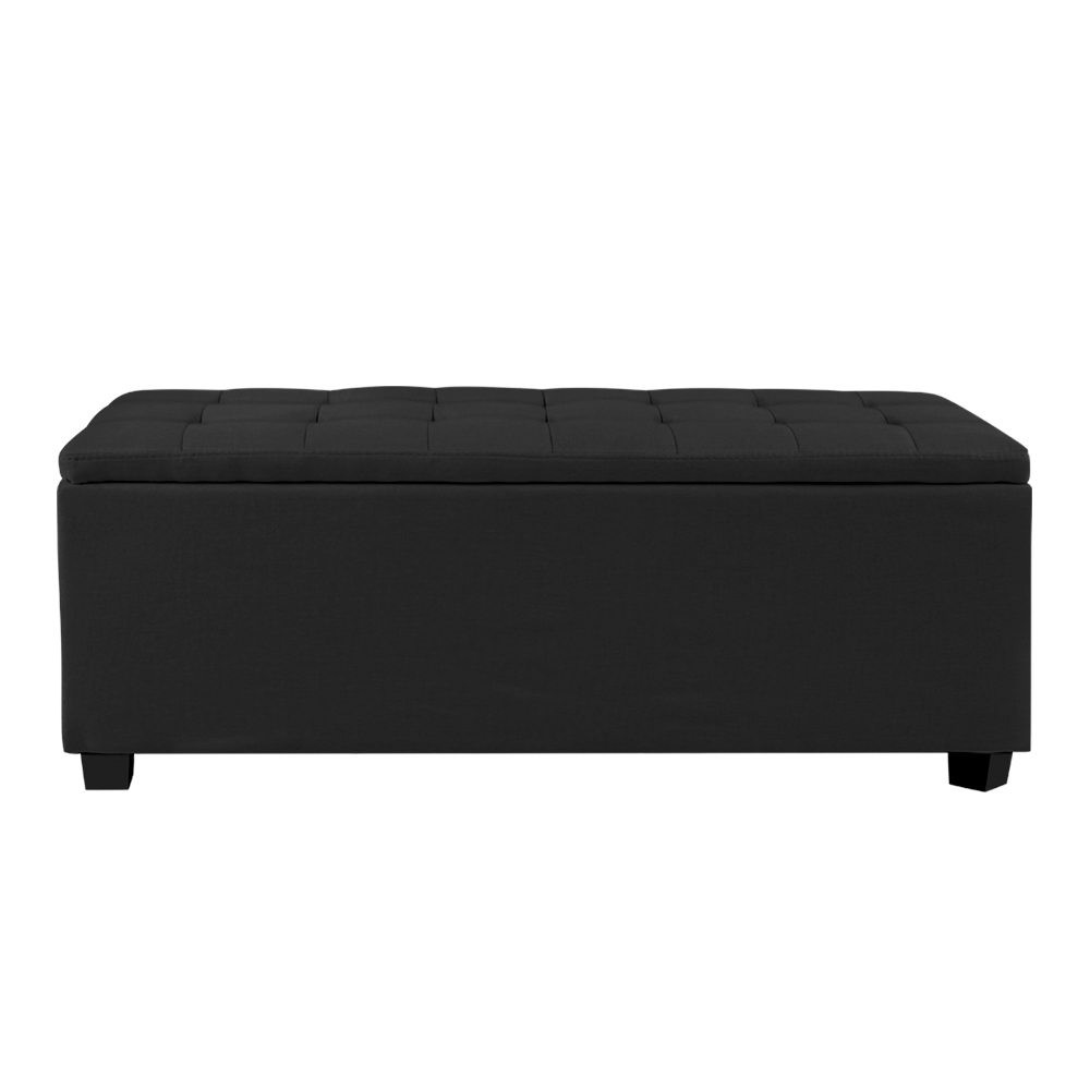 Artiss Storage Ottoman Black Glider Chairs & Ottomans Baby Bunting AU