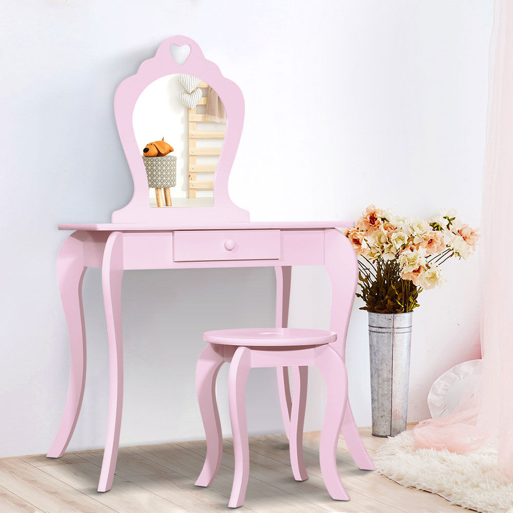 Keezi Kids Dressing Table Stool Set Pink Baby Bunting AU   7000201 2 