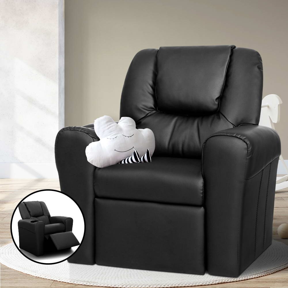 leather couch with kids