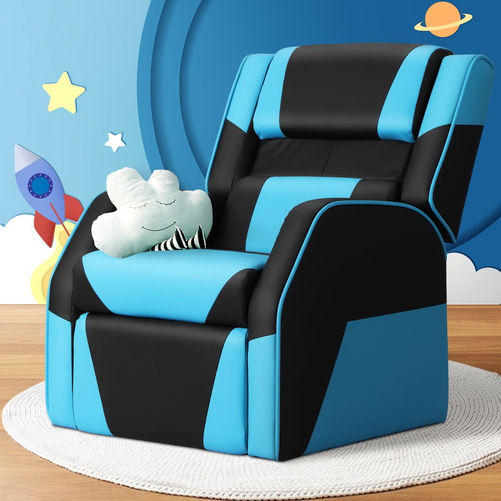 Keezi Kids Recliner Armchair Blue Glider Chairs & Ottomans Baby