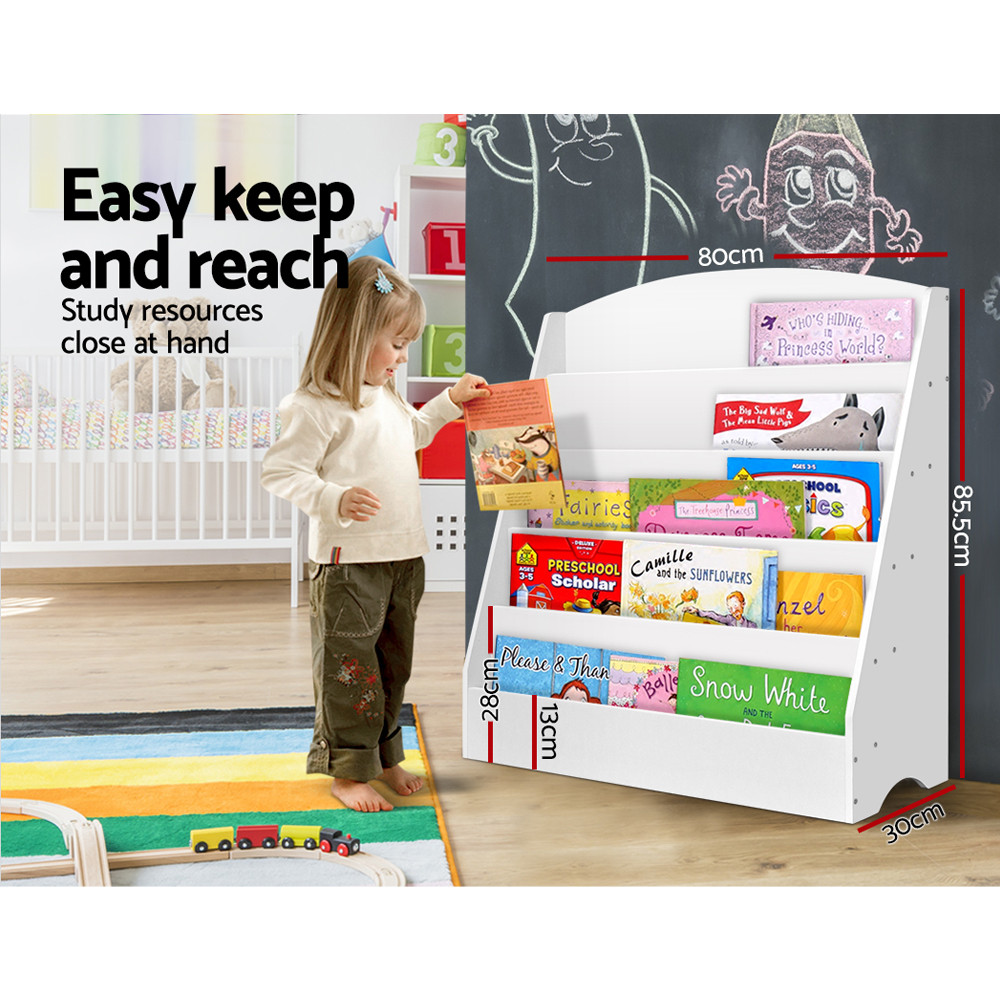 Keezi 5 Tiers Kids Bookshelf Magazine Shelf Organiser Bookcase Display
