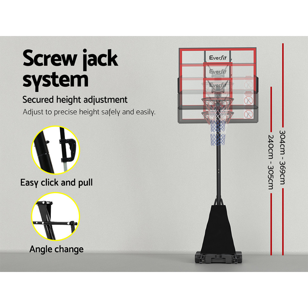 Everfit Basketball Hoop 3.05m Red Baby Bunting AU