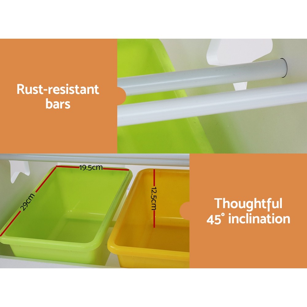 Keezi 3Piece Kids Table and Chairs Set White and Multicolour Baby