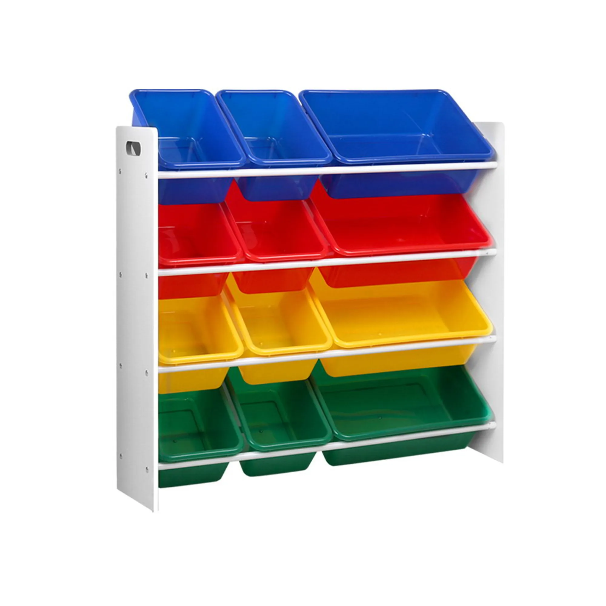 Keezi Kids 12 Bin Toy Organiser Storage Rack - White&nbsp;