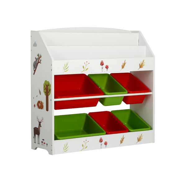 Keezi Kids Bookshelf - White and Multicolour