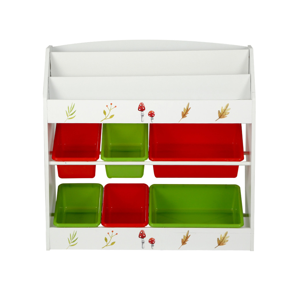Keezi Kids Bookshelf White and Multicolour Bookcases Baby Bunting AU