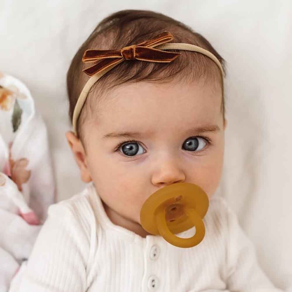 Snuggle Hunny Toffee Velvet Bow Baby Hair Clips Baby Bunting AU