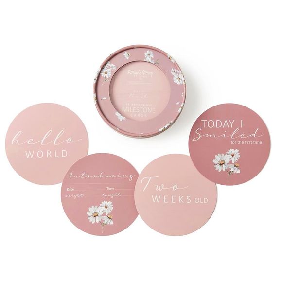 Snuggle Hunny Daisy & Musk Pink Reversible Milestone Cards
