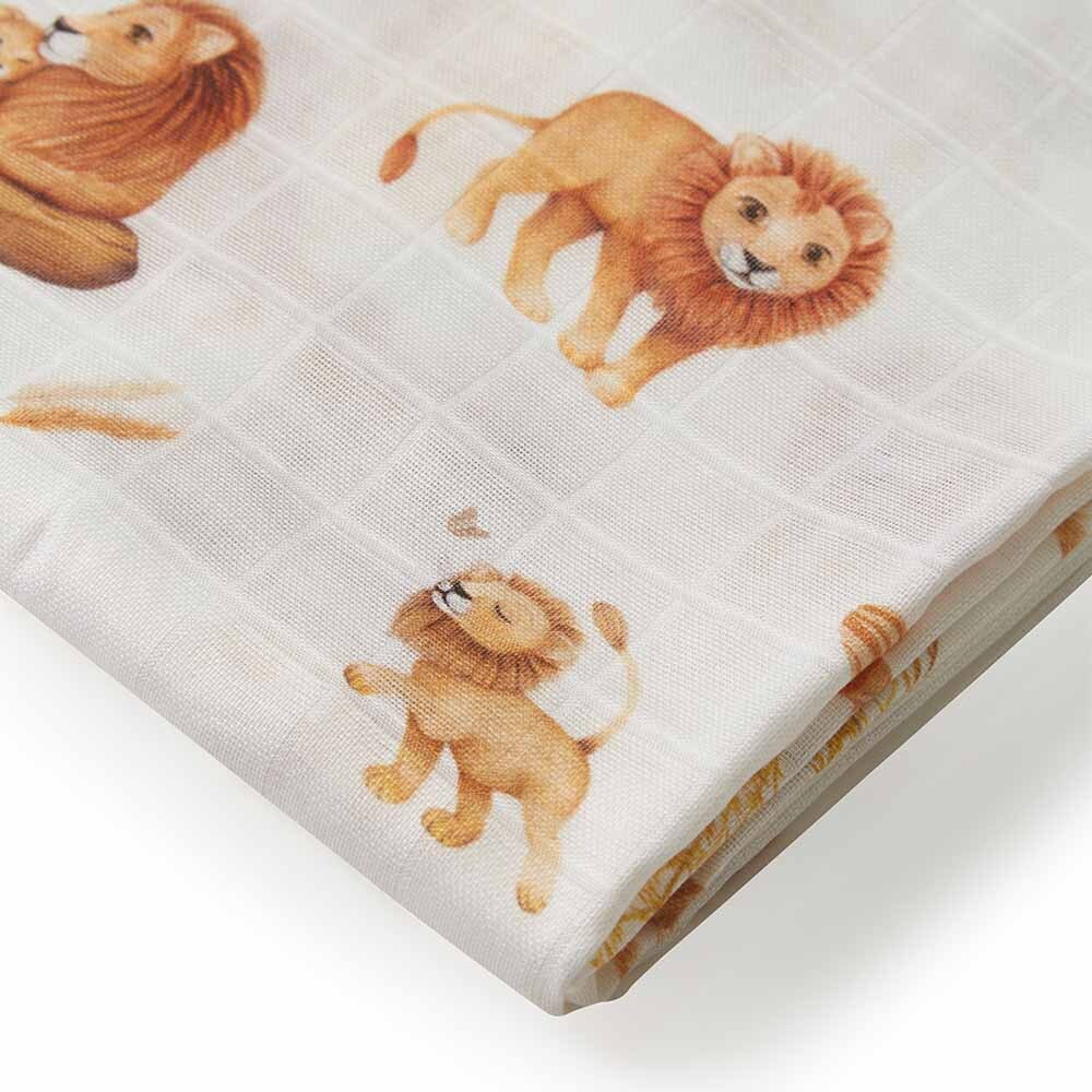 Snuggle Hunny Lion Organic Muslin Wrap Wraps Baby Bunting AU