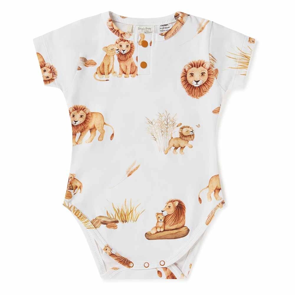 Snuggle Hunny Lion Short Sleeve Organic Bodysuit | Bodysuits | Baby ...