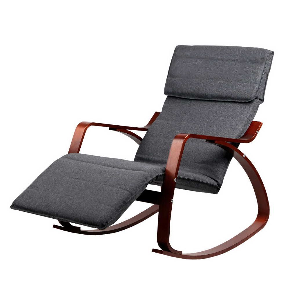 Artiss Adjustable Rocking Armchair Charcoal Glider Chairs