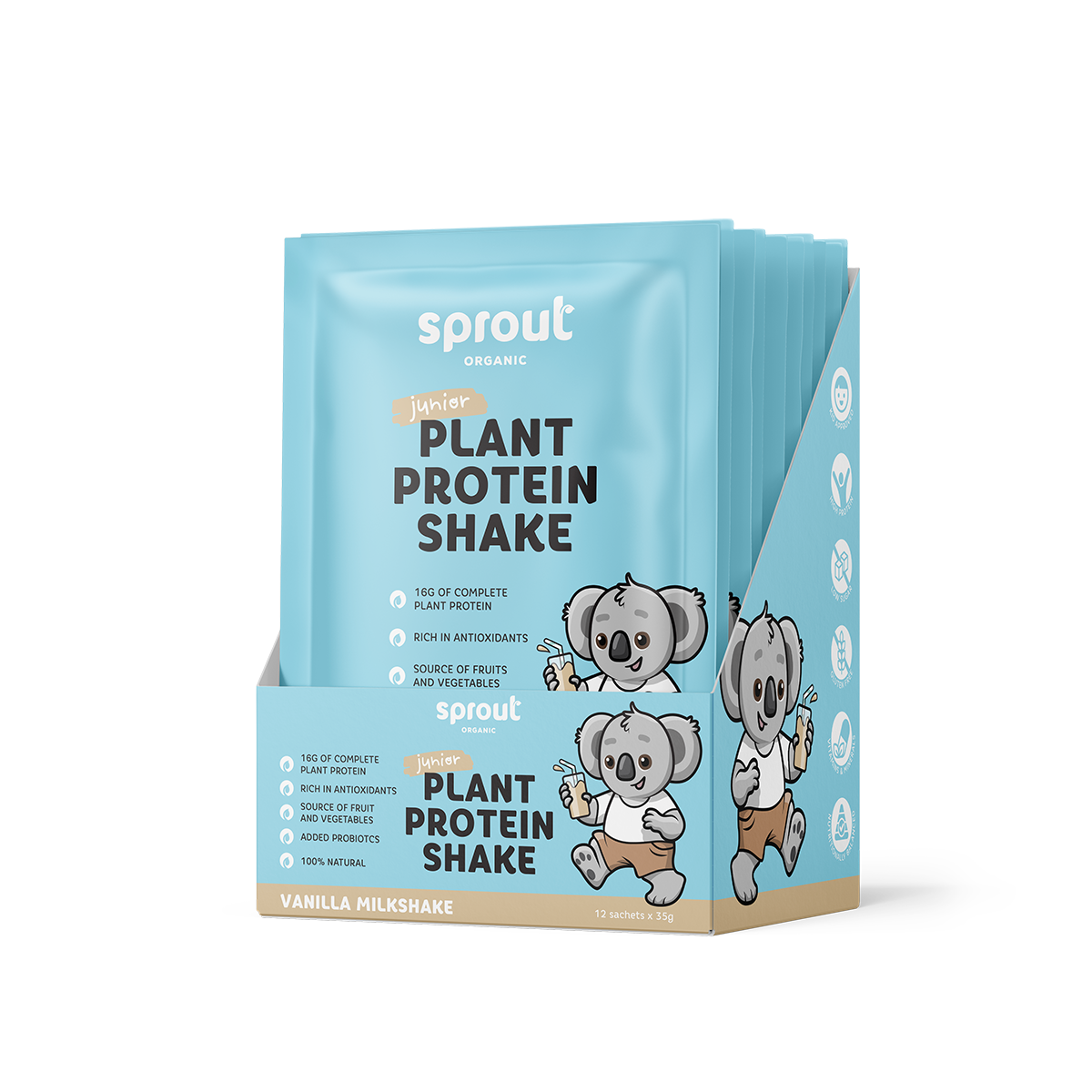Sprout Organic Junior Plant Protein Shake Vanilla 12 Sachets x 35g