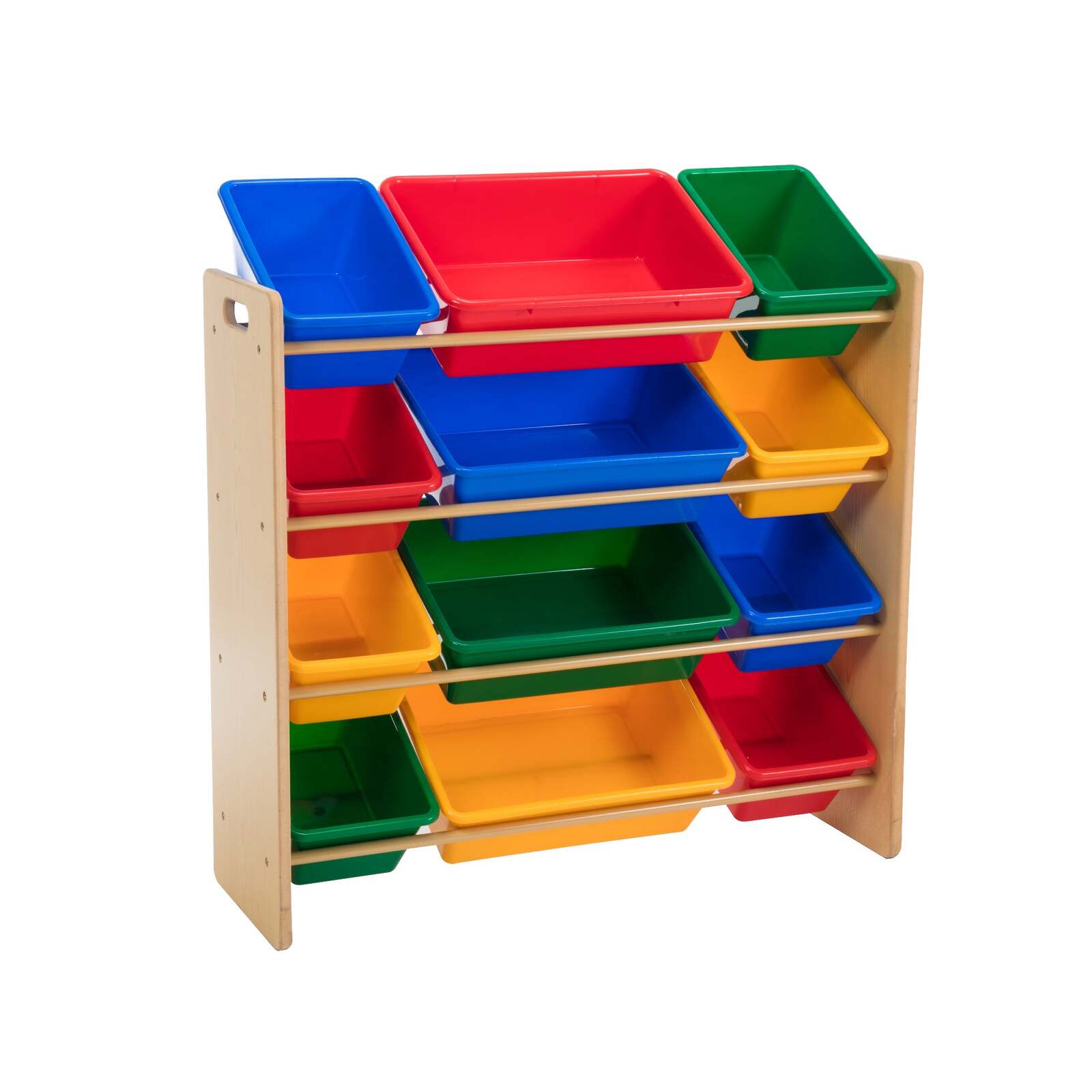 Kids Organiser Shelf Storage Rack for Toys - 12 Multicoloured Bins ...