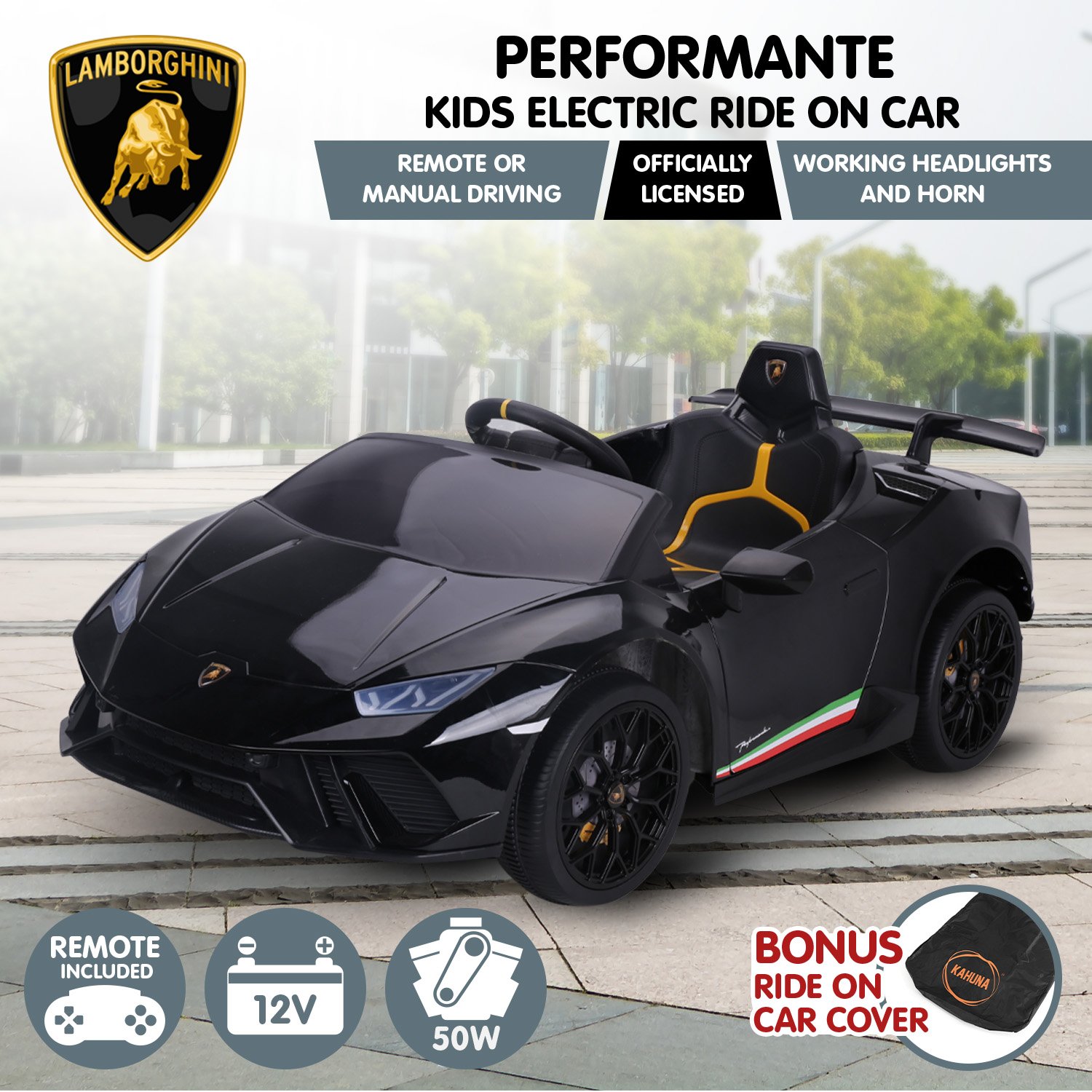 Lamborghini Performante Kids Electric Ride On Car Black | Vehicles ...