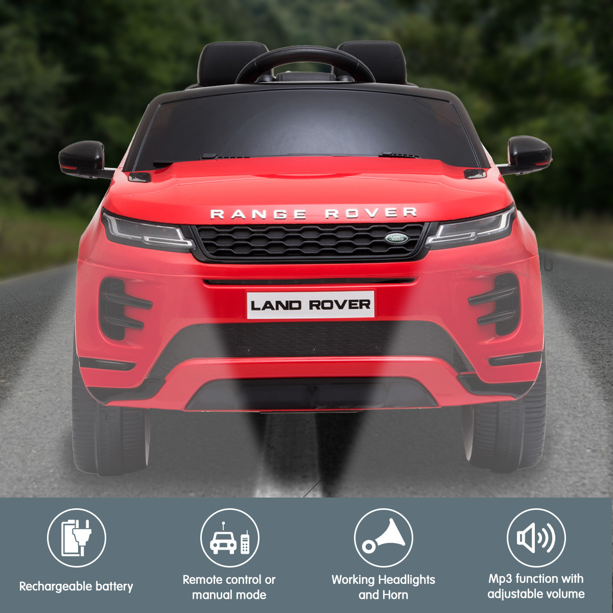 Land Rover Licensed Kids Electric Ride On Car Remote Control Red Vehicles Baby Bunting AU