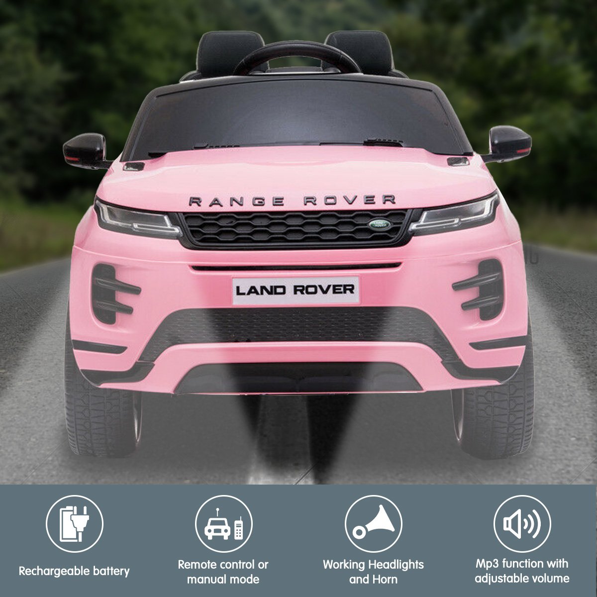 Land Rover Licensed Kids Electric Ride On Car Remote Control Pink Vehicles Baby Bunting AU