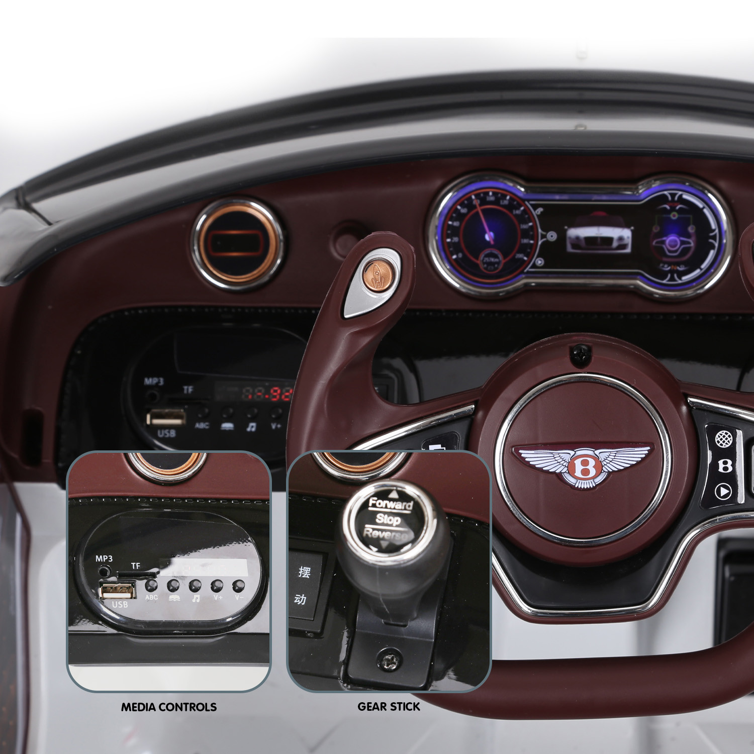 Bentley Exp 12 Speed 6E Licensed Kids Ride On Electric Car White Vehicles Baby Bunting AU