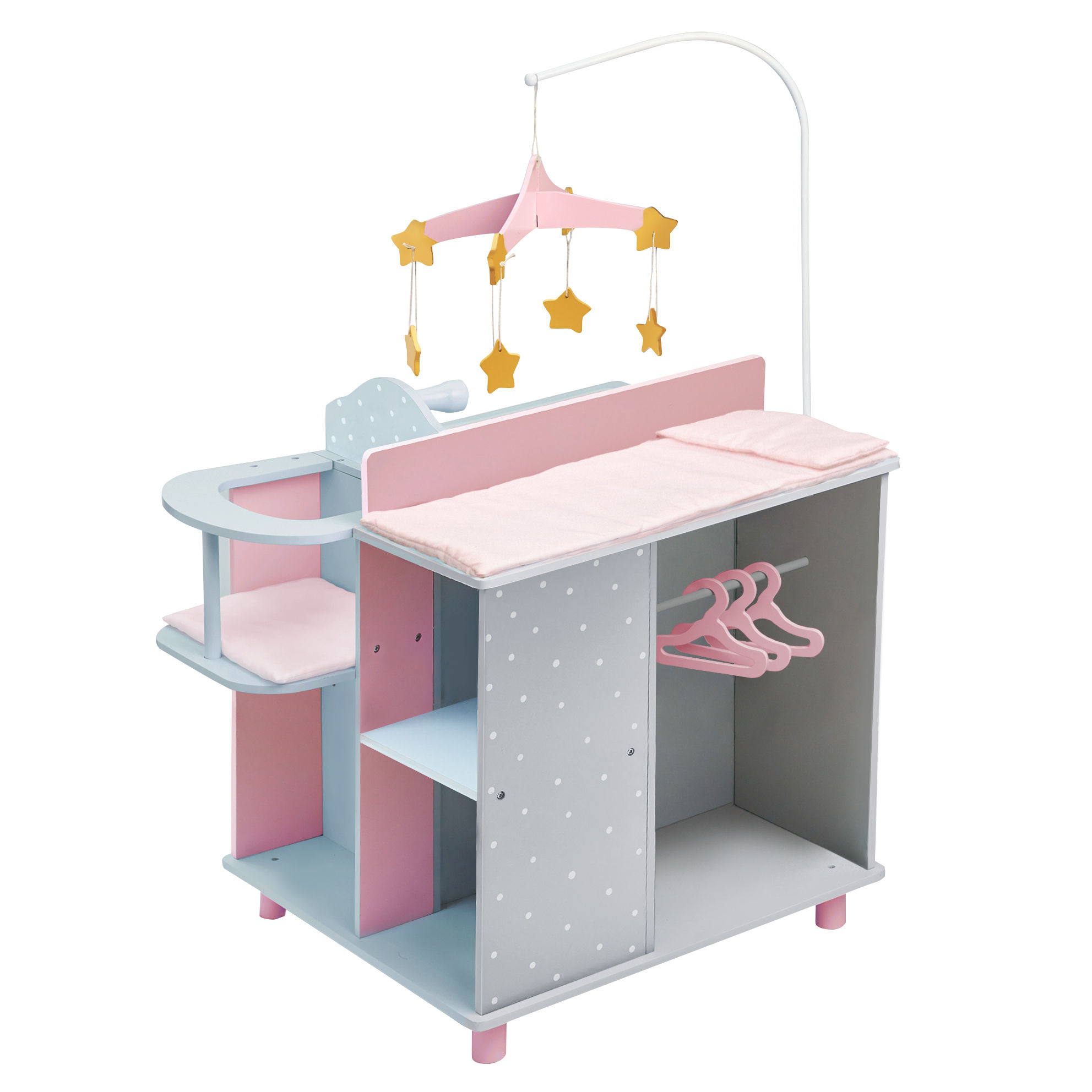 Olivia s Little World Polka Dots Princess Baby Doll Changing Station Grey Interactive Toys Baby Bunting AU