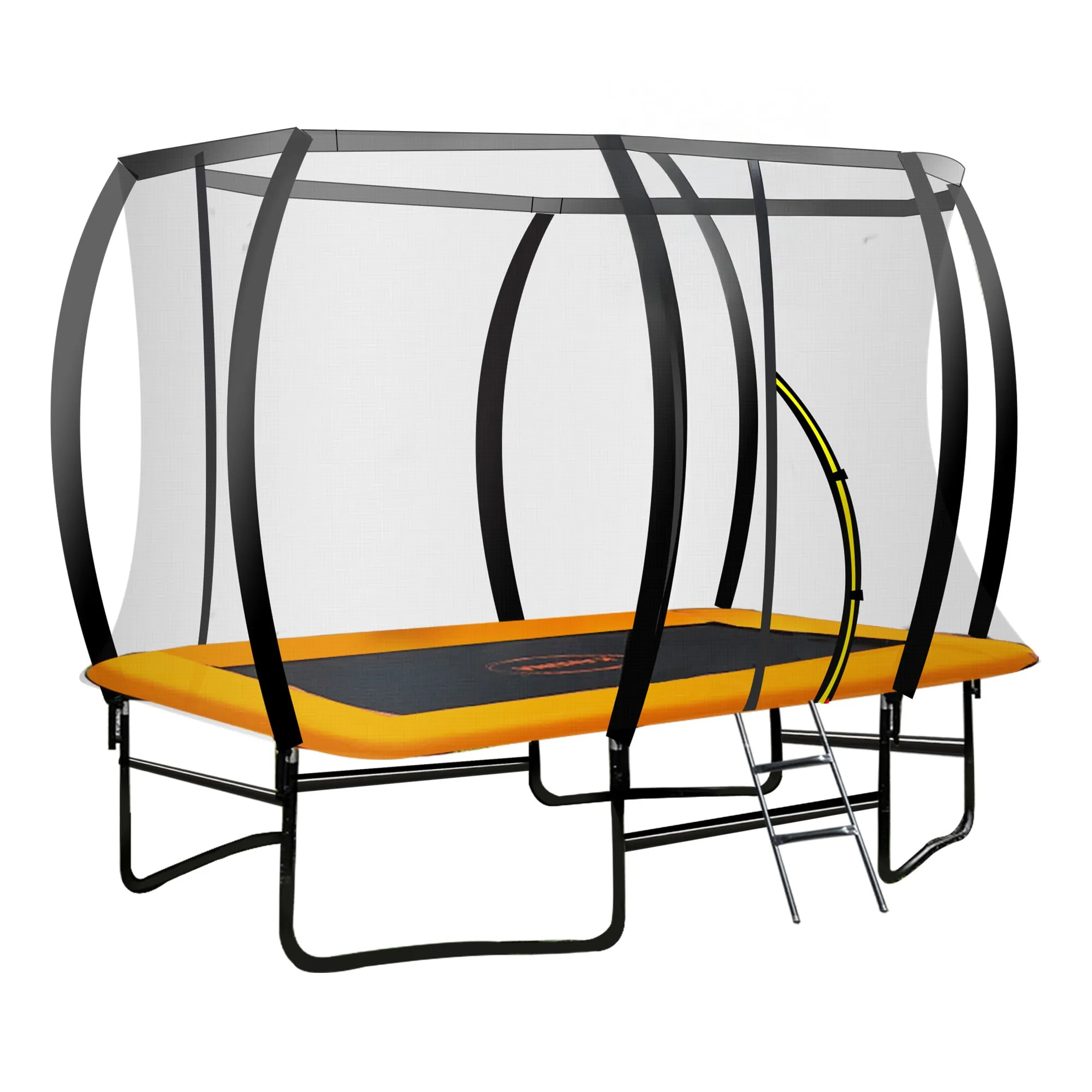 Kahuna Trampoline 8 ft x 11 ft Rectangular Outdoor Orange