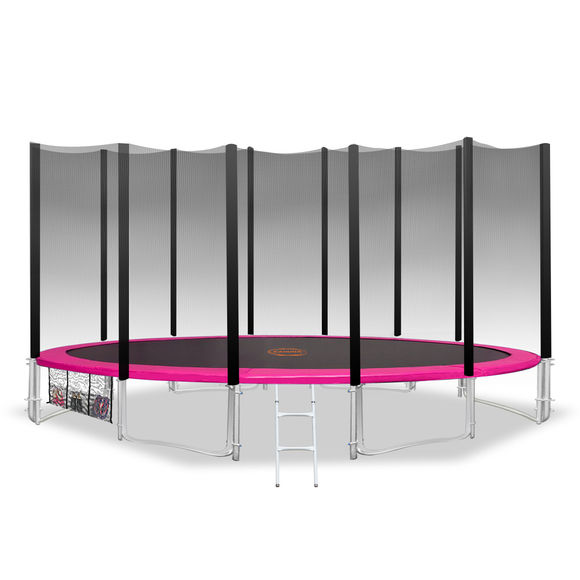Kahuna Blizzard 16 ft Trampoline Outer Net Pink Pad Mat