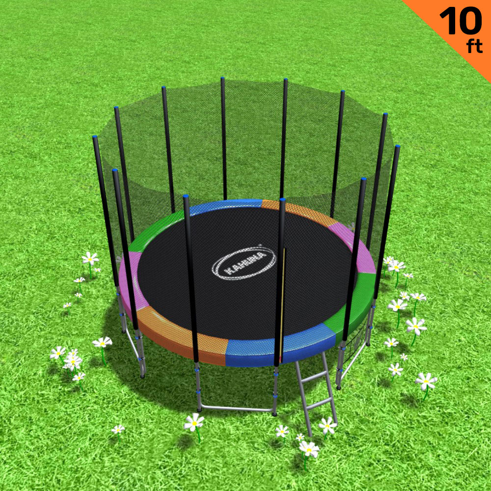 Kahuna Blizzard 10ft Trampoline with Net Rainbow Trampolines Baby