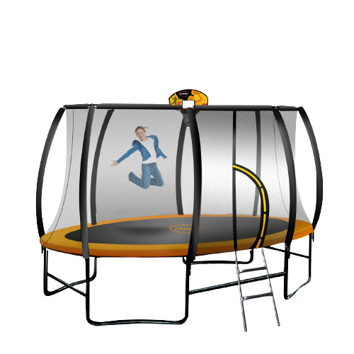 8ft Round Spring Trampoline Free Safety Outer Net pad mat ladder shoe