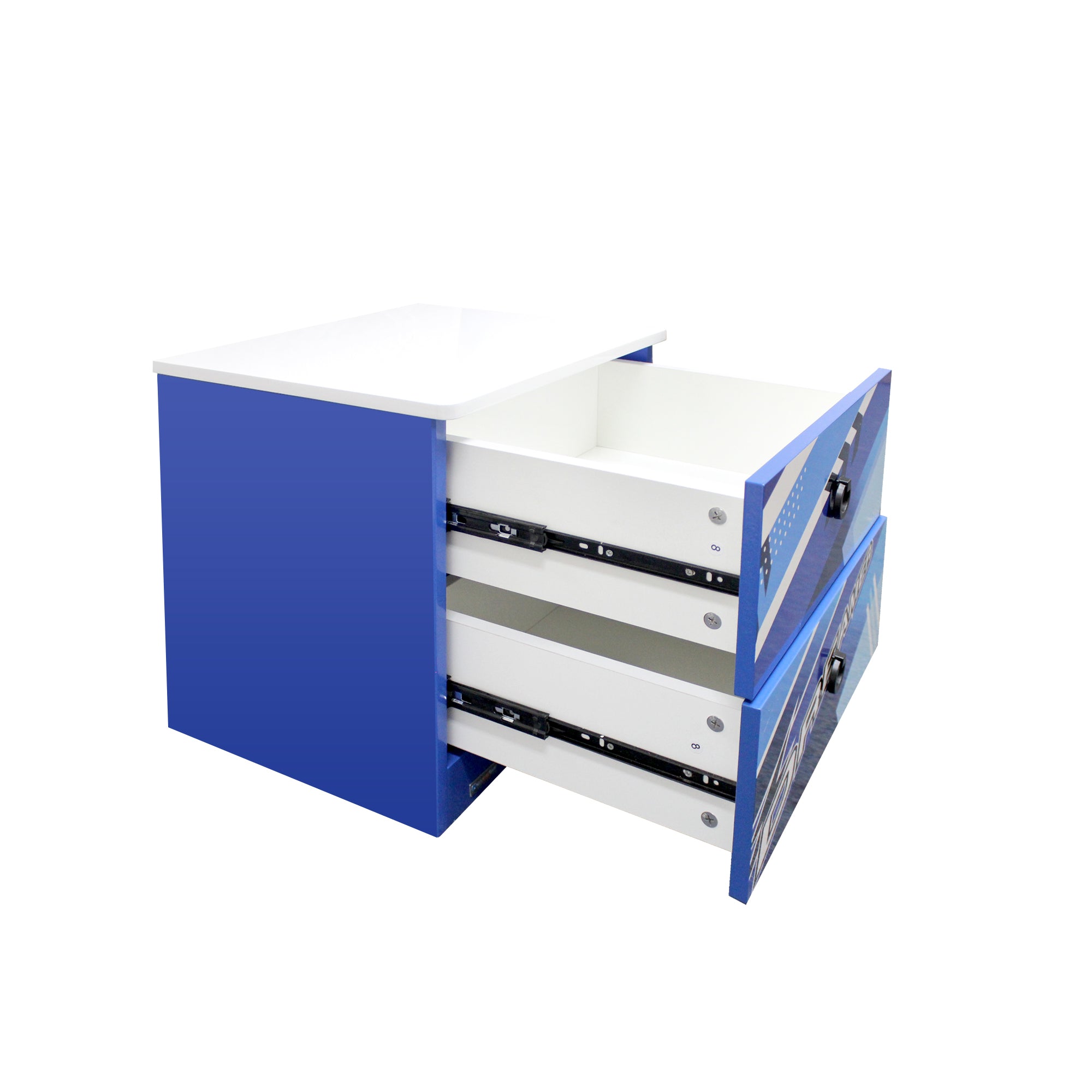 Oli and Ola Kids Dreamer Bedside Table Blue Drawers Baby Bunting AU