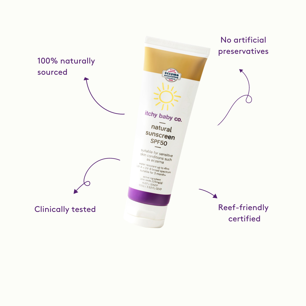 Itchy Baby Co. Natural Baby Sunscreen SPF50 100g Skincare Baby