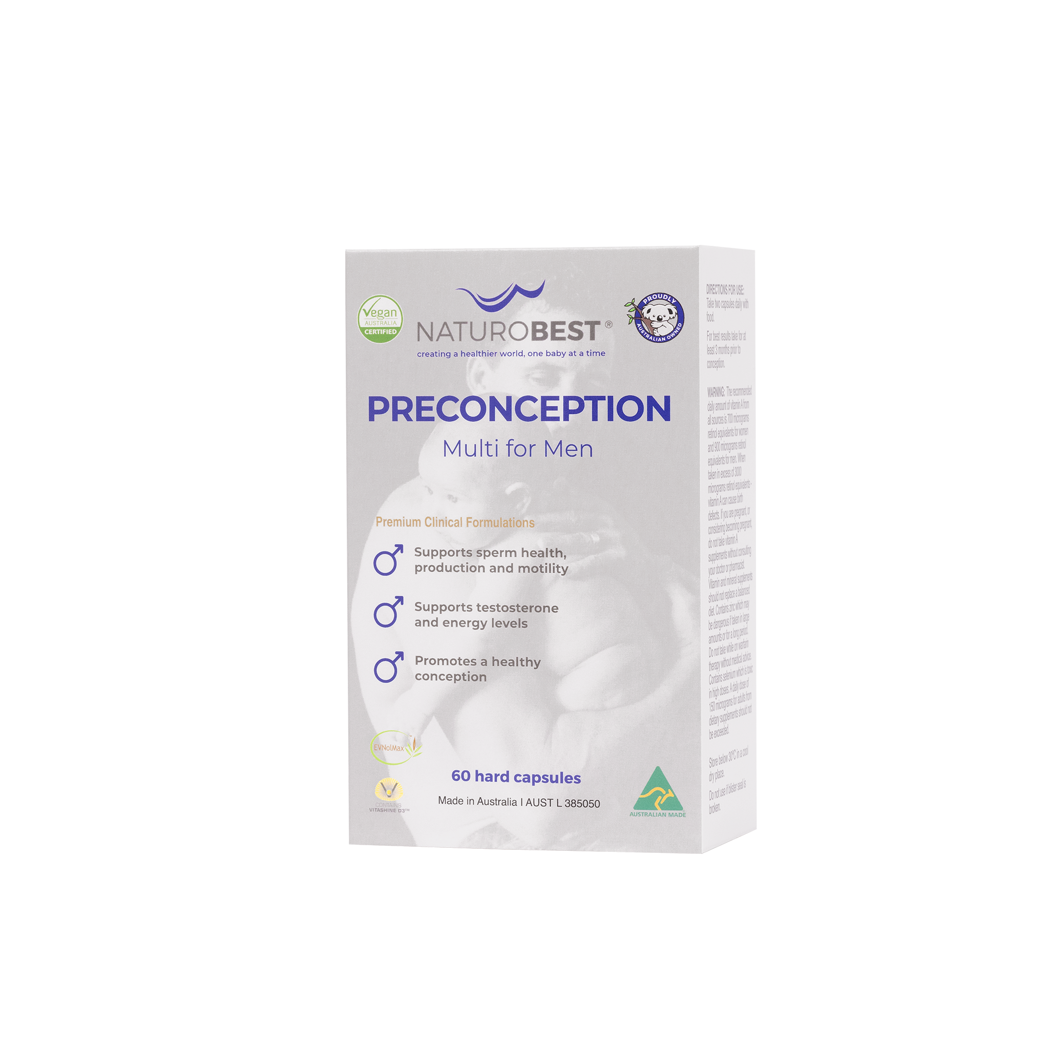 NaturoBest Preconception Multi For Men Vitamins 60 Capsules