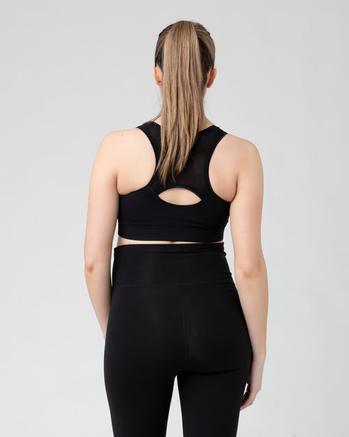 Ripe Maternity Active Nursing Crop Top Black Postnatal Baby Bunting AU