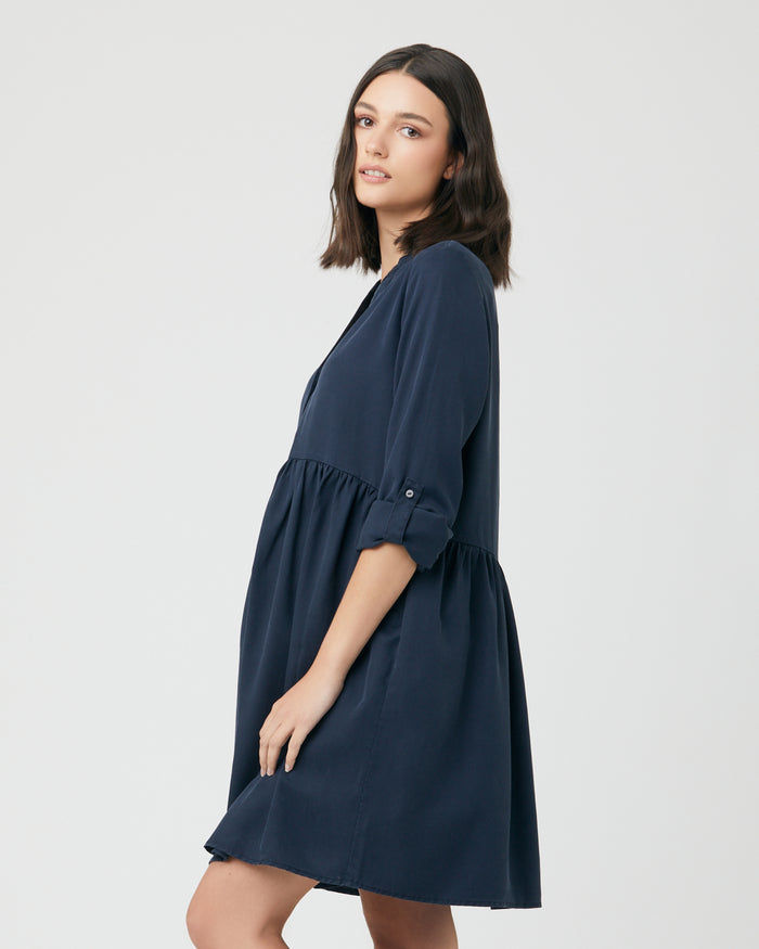 Ripe Maternity Demi Tencel Dress Navy | Postnatal | Baby Bunting AU