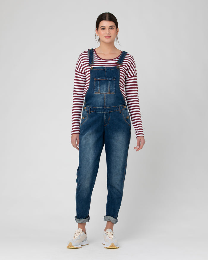 Ripe Maternity Denim Overalls Indigo Postnatal Baby Bunting AU