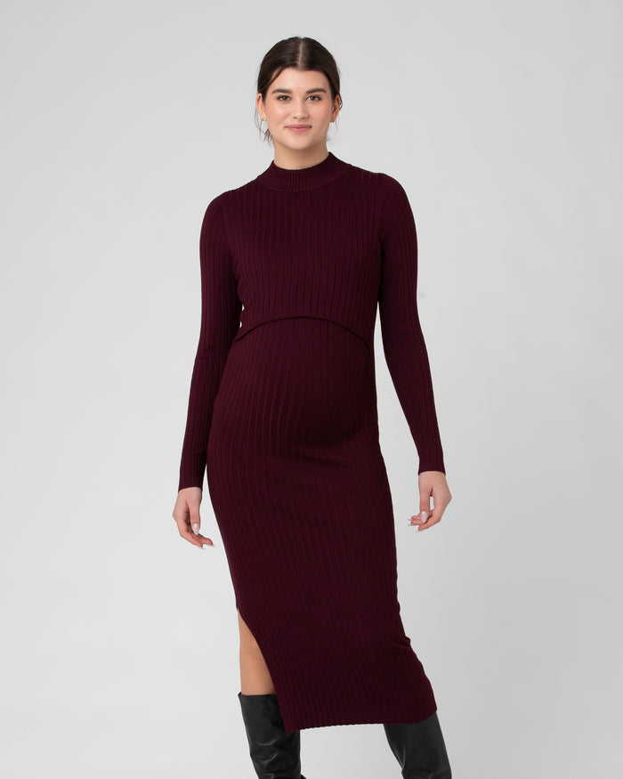 Maroon knit dress hotsell