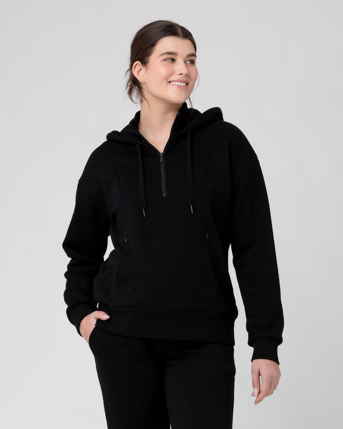 Ripe Maternity Nicky Nursing Hoodie Black Postnatal Baby Bunting AU