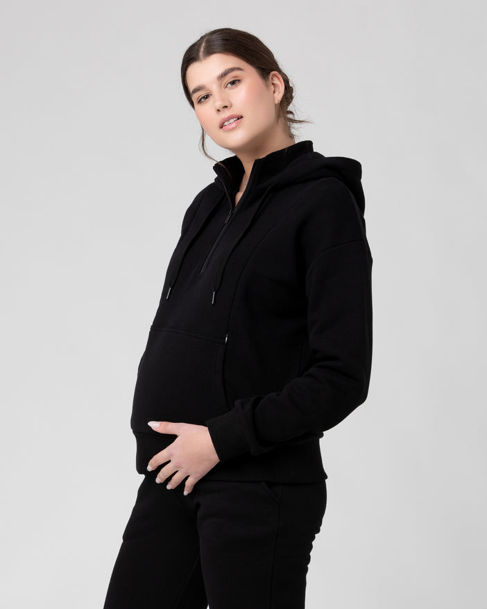 Ripe Maternity Nicky Nursing Hoodie Black Postnatal Baby Bunting AU