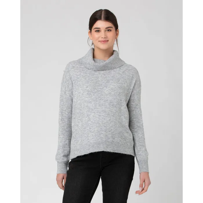 Ripe Maternity Riley Roll Neck Knit Silver Marle