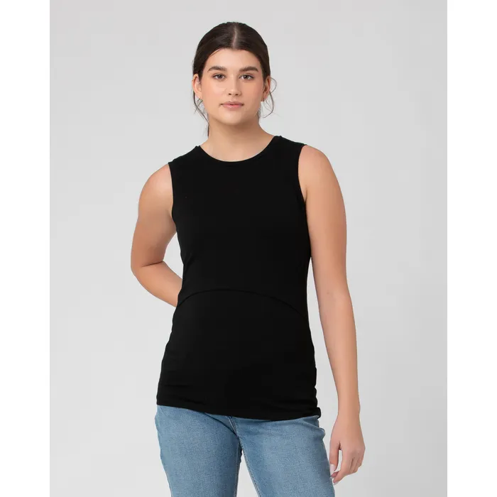Ripe Maternity Organic Cotton Nursing Tank Black