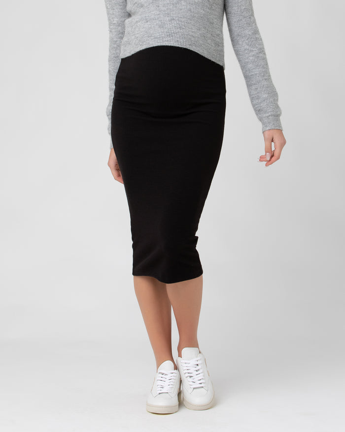 Ripe Maternity Ribbed Knit Pencil Skirt Black Baby Bunting AU