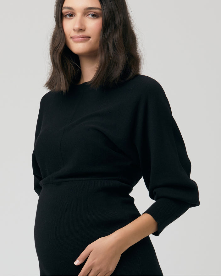 Ripe Maternity Sloane Knit Dress Black Postnatal Baby Bunting AU